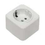 Розетка Минск 1-местная ОП 16А с заземлением белая