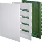 Щит встраиваемый пластиковый 4х18, белая дверь с клеммником заземления нейтрали