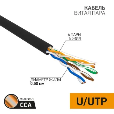 Витая пара PROconnect U/UTP 4PR 24AWG CCA CAT5e 305м