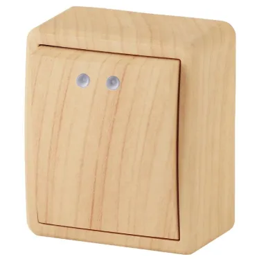 Выключатель с подсветкой, 10АХ-250В, ОУ, Эра Эксперт, сосна,11-1202-11