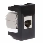 Розетка RJ-45 категория 5E экран Viva 1 модуль черная
