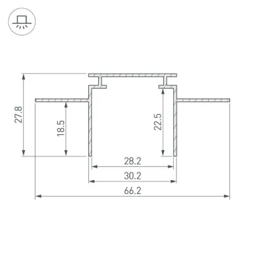 Профиль-держатель TEK-PLS-GH16-2000 (ARL, Алюминий)
