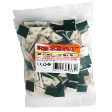 Площадка самоклеящаяся 20х20 мм, белая, 100 шт,