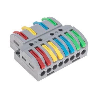 Клемма СМК 4х2 проходная разветвительная 4 полюса, с монтажной площадкой (1 ввод, 2 вывода на полюс)