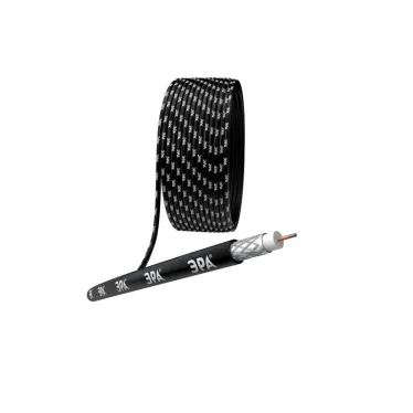 Кабель коаксиальный RG-6U 75 Ом CCS/(оплётка Al 64%) PE цвет чёрный 100м SIMPLE