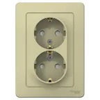 BLANCA С/У РОЗЕТКА двойная с заземлением со шторками, 16А, 250В, БЕЖЕВЫЙ