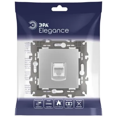 Розетка RJ45, Эра Elegance, алюминий, 14-3107-03