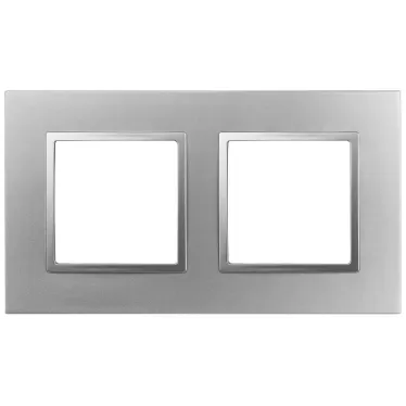 Рамка для розеток и выключателей Elegance 14-5012-03 Classic, на 2 поста, алюминий