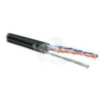Витая пара U/UTP кат 5 2 пары AWG24 solid с тросом OUT PE 40C– 60C черный 500м