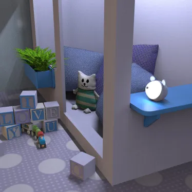 Светильник ночник настольный 5 Вт 200 лм 2700-6000К DC 5В Голубой IP20 100х100х109мм с Li-ion акк 1200мА диммируемый Qplus Gauss