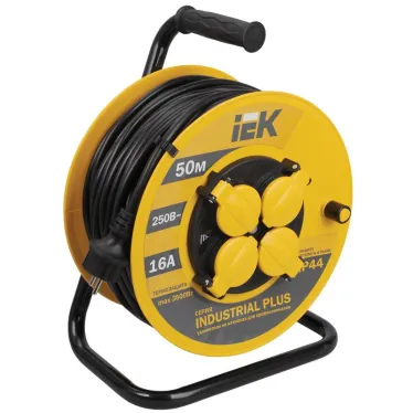 Удлинитель силовой 4 розетки шнур 50м ПВС 3х1.5 УК50 с термозащитой IP44