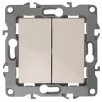 Переключатель двойной, 10АХ-250В, Эра12, слоновая кость,12-1106-02