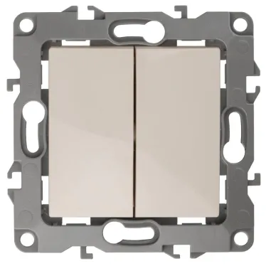 Переключатель двойной, 10АХ-250В, Эра12, слоновая кость,12-1106-02
