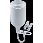 Патрон подвесной Е27 с проводом и клемной колодкой пластик белый