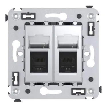 Avanti Телефонная розетка RJ-12 в стену двойная Закаленная сталь