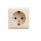 ЭТЮД Розетка наружная с заземлением без шторок бежевая