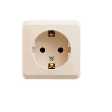 ЭТЮД Розетка наружная с заземлением без шторок бежевая