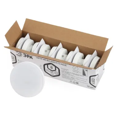 Лампа светодиодная LED 8 Вт 640Лм 6500К таблетка (GX53) холодный GX53 220-240В LED GX-8W-865-GX53 R (10-PACK) Red Line