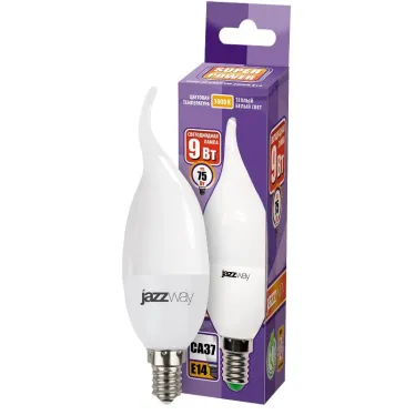 Лампа светодиодная LED 9Вт Е14 теплый матовая свеча на ветру