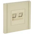 FORTE@PIANO Розетка компьютерная двойная RJ45 кат.6 FP434 ваниль IEK