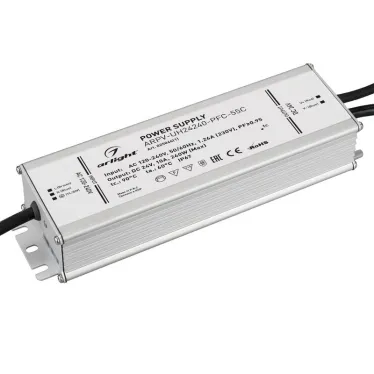 Блок питания ARPV-UH24240-PFC-55C (24V, 10.0A, 240W) (IP67 металл, 5 лет)