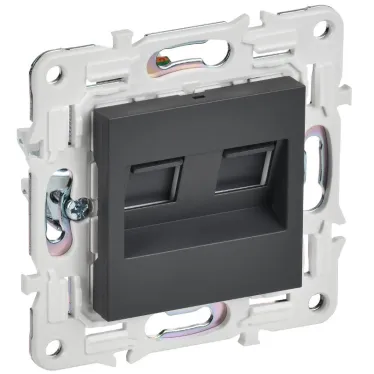 SKANDY Розетка компьютерная двойная RJ45 кат.5E SK-K03T титан IEK