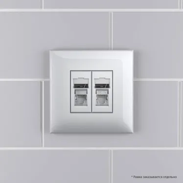 Avanti Компьютерная розетка RJ-45 в стену кат.5e двойная экранированная Закаленная сталь