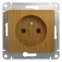 GLOSSA Розетка без заземления дуб в рамку