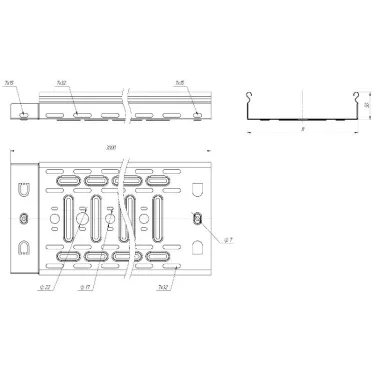 Лоток перфорированный 50х150х3000-0,55мм