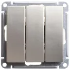 W59 Выключатель трехклавишный, 10АХ, механизм, шампань