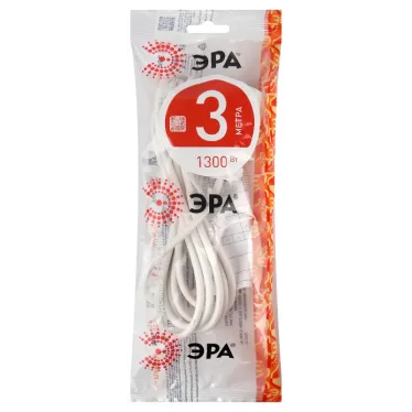 Удлинитель UX(6)-1-3m без заземл, ПВС 2x0,75мм2, 1гн, 3м (20/960) UX(6)-1-3m