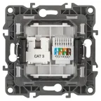 Розетка комбинированная RJ45+RJ11, Эра12, шампань, 12-3109-04