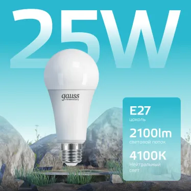 Лампа светодиодная LED 25 Вт 2100 лм 4100К А70 груша нейтральный E27 AC 220В Elementary Gauss