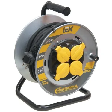 Удлинитель силовой 4 розетки шнур 20м КГ 3x1.5 УК20 с термозащитой IP44