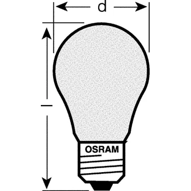 Лампа накаливания ЛОН 60вт A60 230в E27 матовая Osram