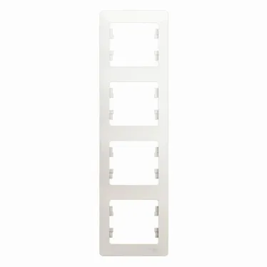 GLOSSA Рамка 4 поста вертикальная перламутр