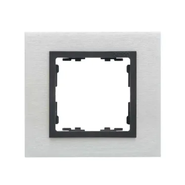 Рамка на 1 пост S82N сталь матовая - графит (металл)