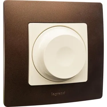 ETIKA Светорегулятор поворотный без нейтрали 300Вт слоновая кость