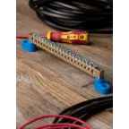 Шина нулевая 8х12мм 125А 20 отверстий 2 изолятора стойка латунь