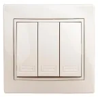 Выключатель Intro Plano 1-106-02 тройной, 10А-250В, IP20, СУ, слоновая кость