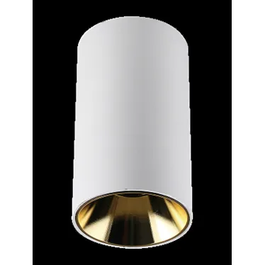 Светильник светодиодный ДПО GU10 без лампы круглый белый корпус золотой рефлектор
