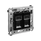 Avanti Розетка телефонная в стену двойная, ''Черный квадрат''