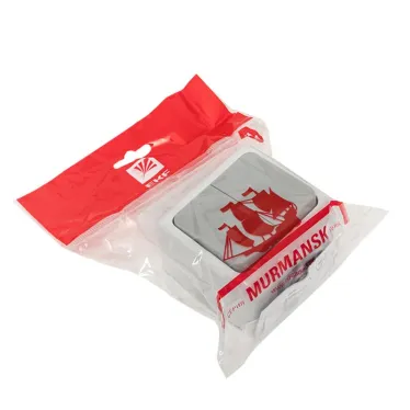 Выключатель Мурманск 2-клавишный 10А IP54 серый