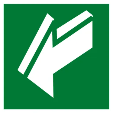 Знак эвакуационный E 19 ''Открывать движением на себя'' 200х200 мм, пленка самоклеящаяся с фотолюминесцентным покрытием ГОСТ Р 12.4.026-2001