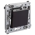 Avanti Инвертор одноклавишный в стену Черный квадрат (Переключатель сх.7)