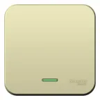 Выключатель BLANCA открытой установки одноклавишный (cх.1) с изолирующей пластиной и подсветкой, 10А, 250B, бежевый