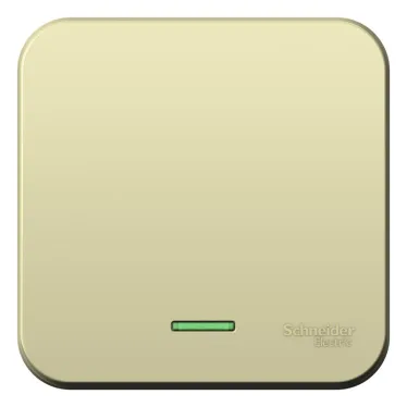 Выключатель BLANCA открытой установки одноклавишный (cх.1) с изолирующей пластиной и подсветкой, 10А, 250B, бежевый