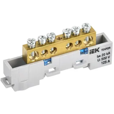 TEKFOR Шина N ноль неизолированная на универсальном держателе 8х12-6-С IEK