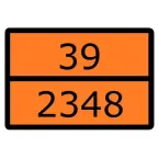 Знак для маркировки опасных грузов ''Номер ООН 39/2348'' ГОСТ Р 52290-2004 300х400 мм, пленка самоклеящаяся ГОСТ 19433-88