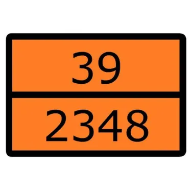 Знак для маркировки опасных грузов ''Номер ООН 39/2348'' ГОСТ Р 52290-2004 300х400 мм, пленка самоклеящаяся ГОСТ 19433-88